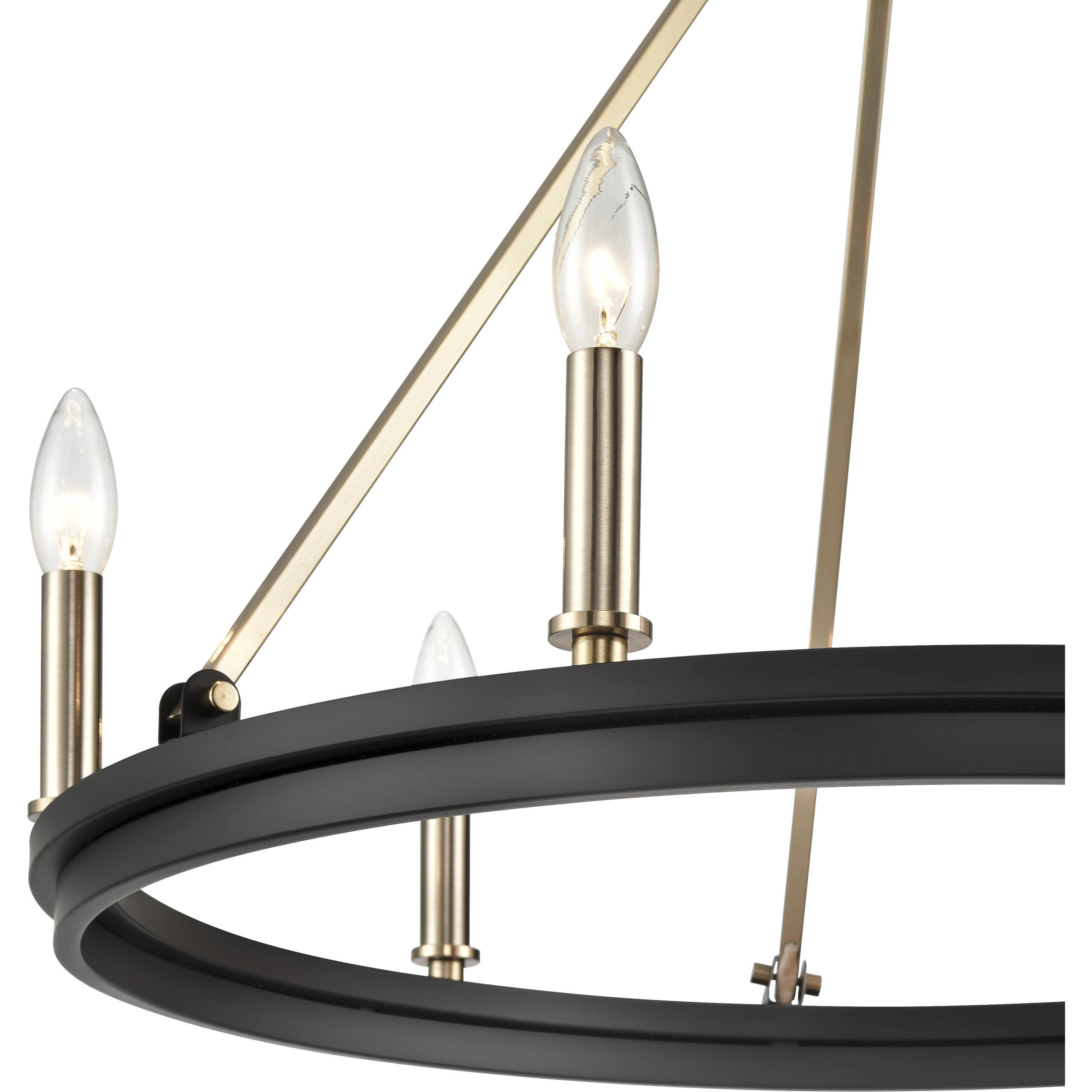 Carruth 5 Light 25 inch Matte Black/Modern Gold Chandelier Ceiling Light